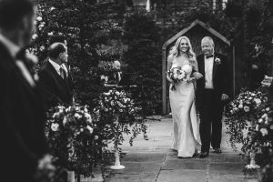 Couple getting married, black and white