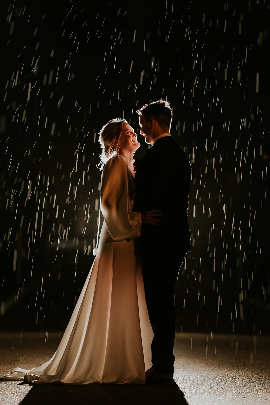 wedding in the rain