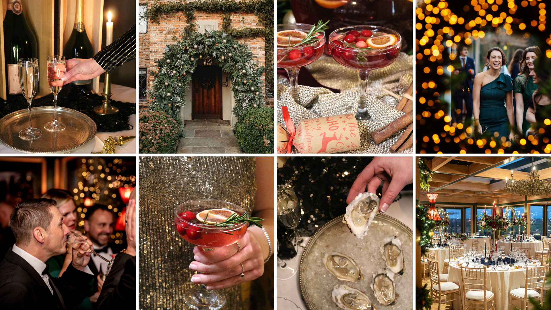 A collage of Christmas and NYE images from The Old Hall Ely