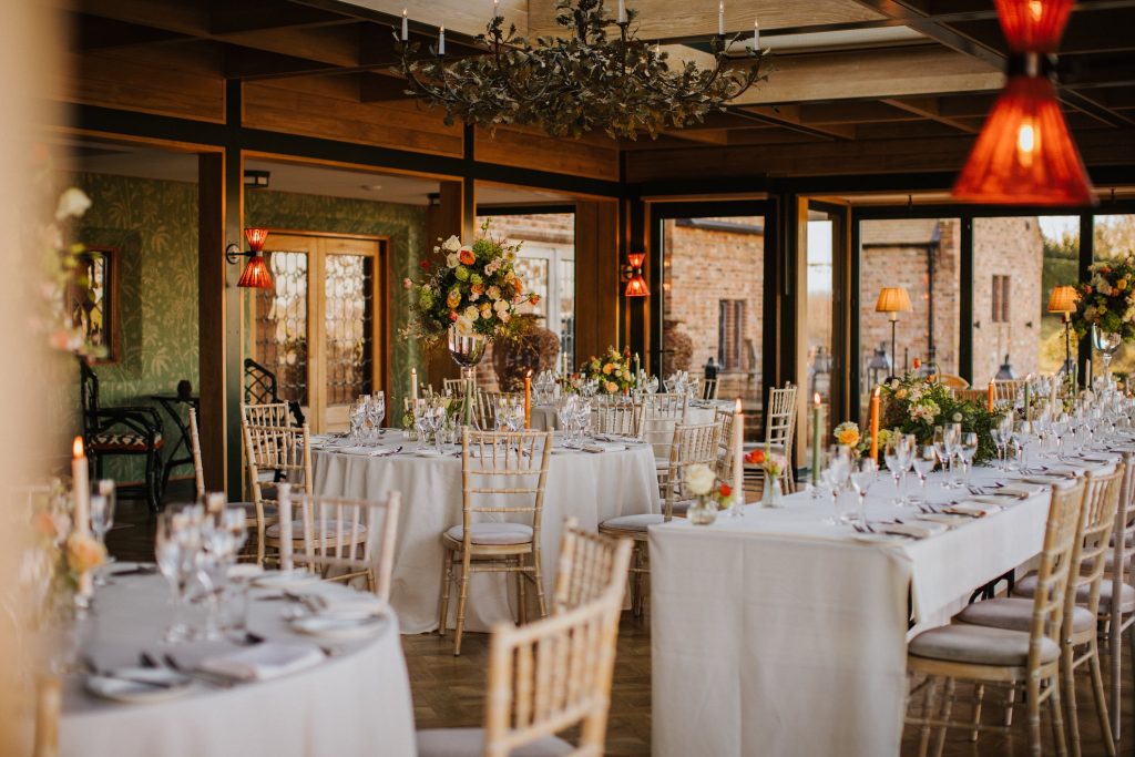 Intimate Wedding Breakfast held in The Orangery at The Old Hall Ely