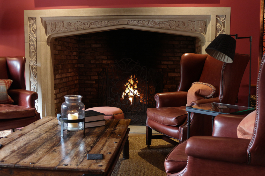 The Main Hall Fireplace at The Old Hall Ely