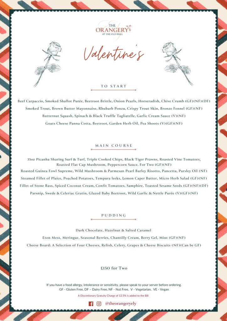 Valentine's Menu